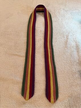 Striped Knit Scarf in Green, Yellow, Red, Purple, Pink